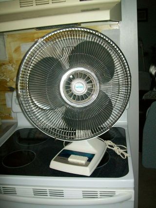 Vintage Tatung Model Lb - 16 3 Speed 16 " Oscillating Desktop Fan Perfectly