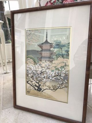OLD Japanese Woodblock Print Signed Framed and Authenticated Ukiyo - e 2