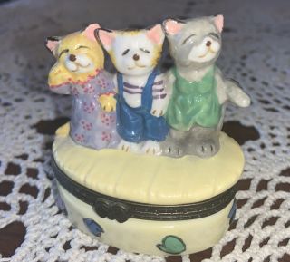 Three Little Kittens Lost Their Mittens Trinket Box With Hidden Surprise