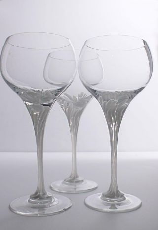 Vintage Rosenthal Water Goblet/wine Glasses In The Snowflower Pattern - Set Of 3