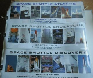 Set Of Three Nasa Space Shuttle Art Posters By Photographer Roland Miller