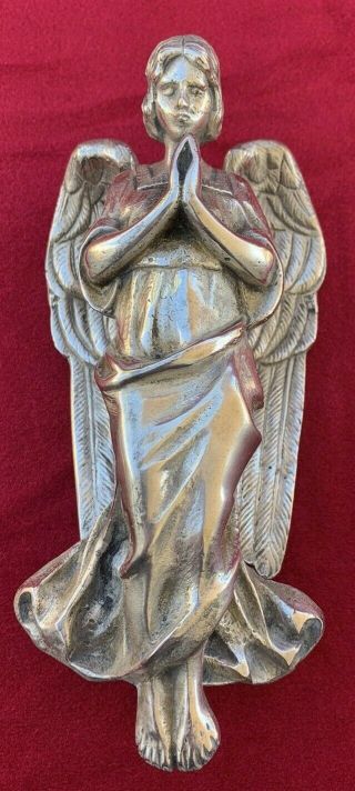 Vintage Silver Plated Metal 3d Heavy Angel Wall Hanging Décor Unique