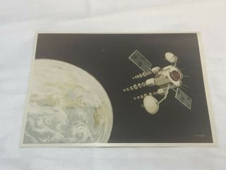 Early Space Satellite Concept Art Photograph Rockwell Nasa