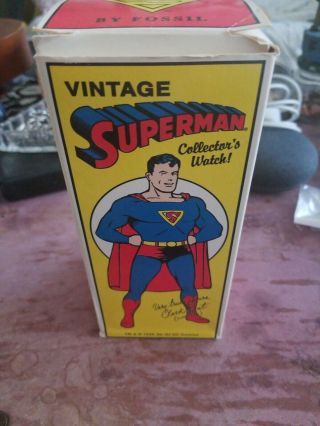 1993 Fossil Vintage Superman Collectors Watch Never Worn.