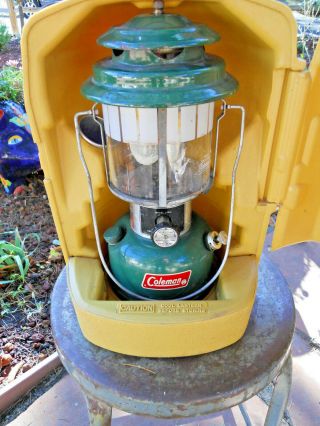 Vintg Green Coleman 70s Camping Lantern 220j Double Mantle W Clam Case More