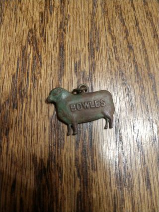 Bowles Livestock Commission Sheep Charm Medal Brass Bronze