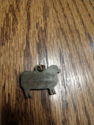 Bowles Livestock Commission Sheep Charm Medal Brass Bronze 2