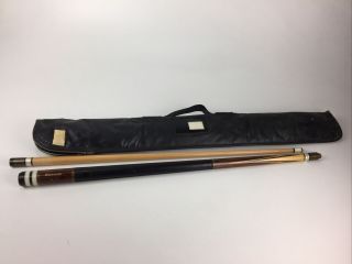 Vintage Brunswick Personal Pool Cue With Case And Leather Wrap 20oz