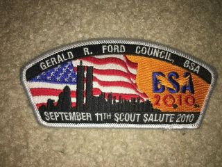 Boy Scout Gerald R Ford 2010 9 - 11 Twin Towers Michigan Council Strip Csp Patch