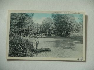 Scout Postcard - Scene At Boy Scout Camp Osceola Mo - 1939