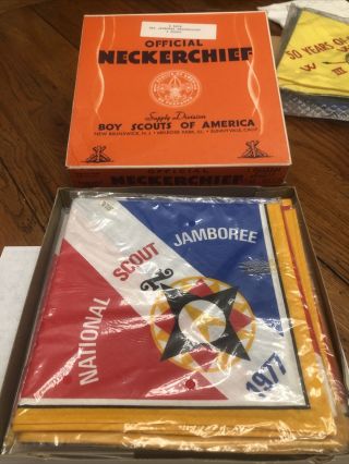 Seven 1977 National Scout Jamboree Neckerchief Nos
