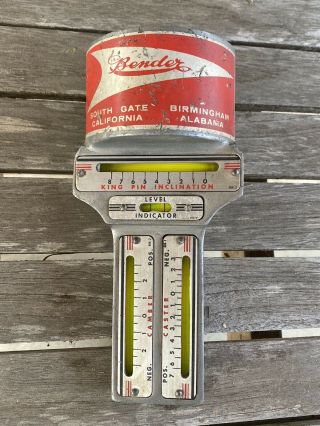 Vintage J.  H.  Bender Magnetic Caster Camber King Pin Inclination Gauge Model 405