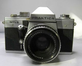 Vintage Praktica Mtl3 35mm Camera With Zeiss 1.  8/50mm Lens - -