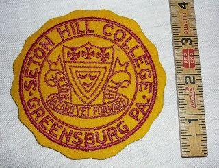 Vintage Seton Hill College University Felt Letterman Jacket Patch Greensburg Pa