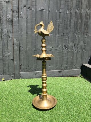 Antique Hindu OIL lamp Traditional Indian Ritual BRASS 2