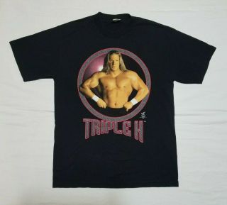 Vintage Triple H Wrestling T - Shirt Mens Size Large Black I Am The Game 1999 Wwf