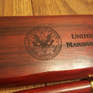 USMS United States Marshals Service Executive Pen Wood Grain Case 2