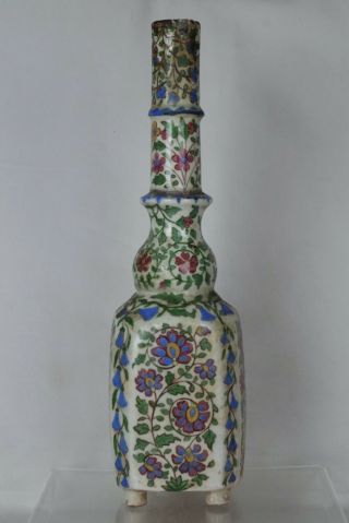 Fine Large (38.  Cm) Antique Persian/ottoman/islamic Hand - Painted Vase - Signed