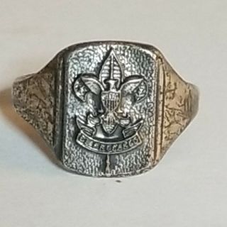 Vintage Sterling Silver 925 Boy Scouts Of America Be Prepared Ring Size 10 Men 