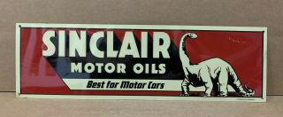 Vintage Sinclair Motor Oil Sign Tin Motor Cars Gas Garage Service Station Dino