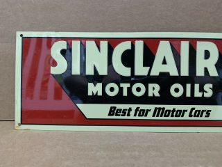 Vintage Sinclair Motor Oil Sign Tin Motor Cars Gas Garage Service Station Dino 2