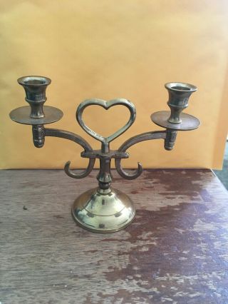 Dual Solid Brass Candlestick Holder Liards Ltd,  Made In India 4 1/2”