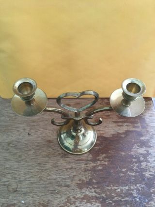 Dual Solid Brass Candlestick Holder Liards LTD,  made in India 4 1/2” 2