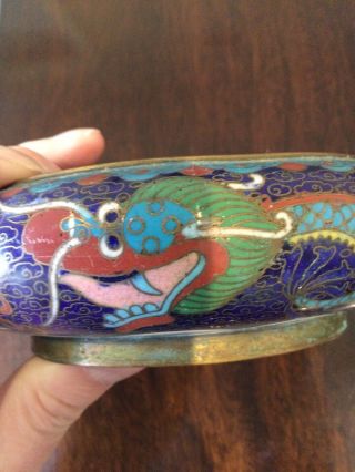 19th Century Chinese Cloisonne Dragon Bowl In Good Order 3