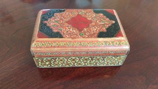 Vintage Solid Wood Painted Trinket / Jewelry Box,  Workmanship