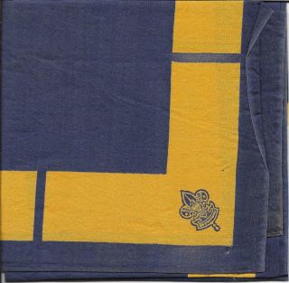 1924 - 1926 Navy W/ Gold Bdr Full Square Neckerchief Boy Scouts Of America Bsa
