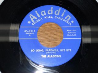 The Aladdins 45.  So Long Farewell,  Bye Bye / All Of My Life.  Nm -,  Re - Pro.