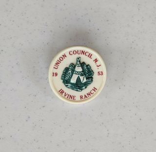1953 National Jamboree Union Council Neckerchief Slide Boy Scouts Of America Bsa