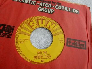 Country Johnny Cash On Sun Label 321 45 Rpm 7 " Record