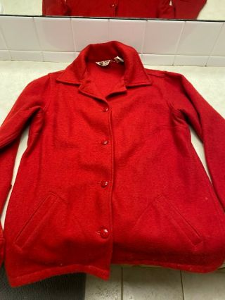 Vintage Official Boy Scout Red Wool Jacket - Size Small