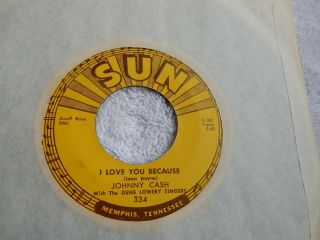 Country Johnny Cash On Sun Label 334 45 Rpm 7 " Record