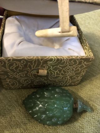 Antique Chinese Jade/jadeite Carved Snuff Bottle 3”x3” Box