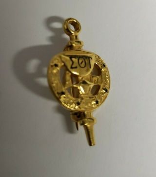 Sigma Theta Tau Nursing Honor Society 1/10 10k Gold Pin - Back Badge