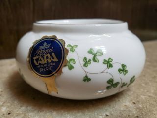 Royal Tara Of Galway Ireland Shamrock Irish Tea Light Candle Holder Bone - Celtic