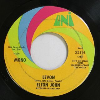 Rock 45 Elton John - Levon / Goodbye On Uni