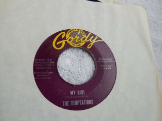 R&b Soul The Temptations " My Girl " Gordy Label 45 Rpm 7 " Record