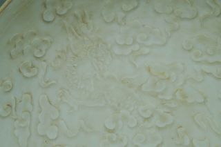 One Fine Chinese Ancient Ding Kiln Porcelain Carving Dragon Plates 11thC AD 2