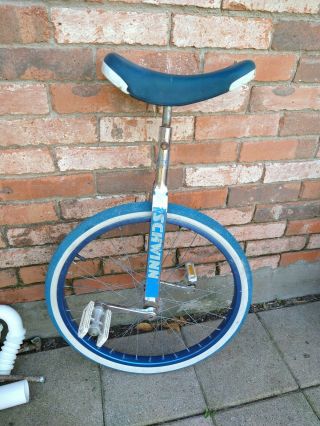 Vintage Schwinn Unicycle Sugino Cranks 24 " Araya Anodized Blue Old School Bmx