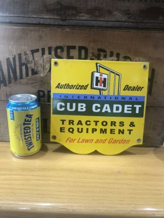 Cub Cadet Ih Porcelain Sign Vintage Patina Gas Oil Beer Soda Advertising