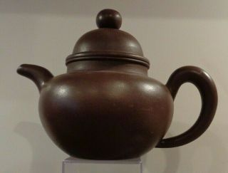 Vintage Large Chinese Yixing Zisha Purple Clay Teapot Signed Top And Bottom