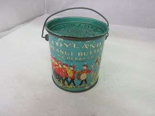 Vintage Advertising Toyland Peanut Butter Pail Tin M - 606
