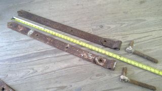 Antique Barn Door Strap Hinges Extra Heavy Hand Forged Two Pair (4 Hinges)