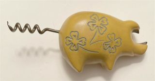 1949 Vintage Yellow Pig Corkscrew & Cap Lifter Howard Ross ' s 1949 Design Patent 2