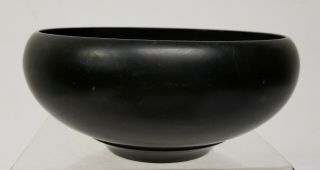 Antique Vintage Chinese Japanese Black Lacquered Alms Bowl Signed