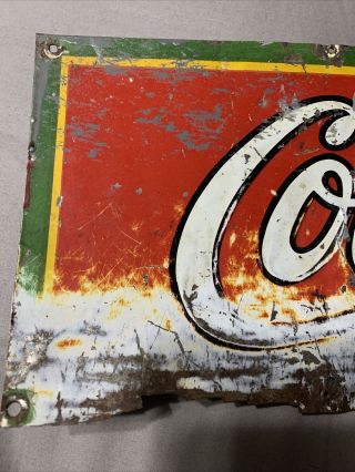 Early Vintage Antique Coca - Cola Tin Tacker Soda Pop Sign 17.  75” X 5.  75” 2