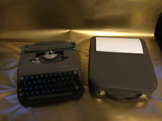 Vintage Smith Corona Skyriter Lightweight Portable Typewriter C.  1950s Metal Top